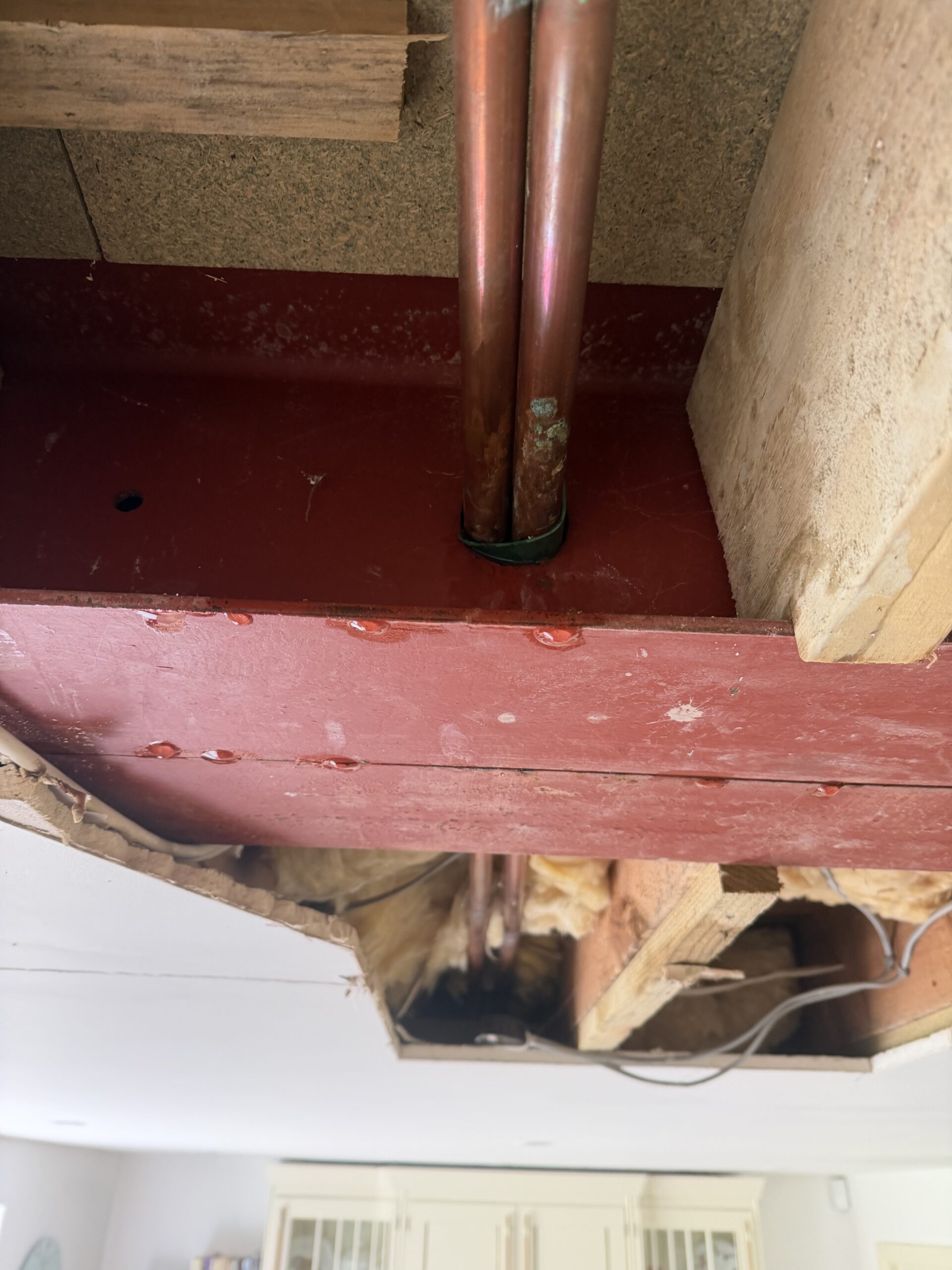 Corroded copper pipe found during leak detection investigation